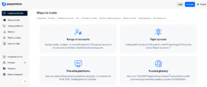 Account Details of Pepperstone Trading Accounts